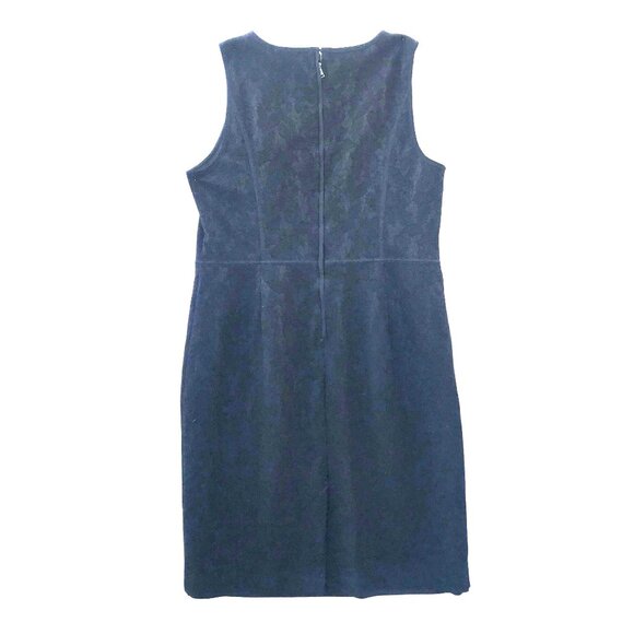 Ann Taylor Black Lace Overlay Dress Knee Length Sheath  Sleeveless Size 14 - Picture 3 of 14